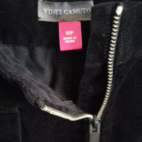 Vince Camuto Black Corduroy Zip Front Skirt 12P - Picture 4 of 6